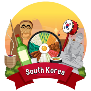South Korea Symbols Sticker 