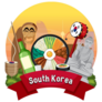 South Korea Symbols Sticker 