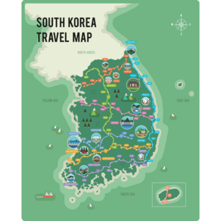South Korea Travel Map Sticker