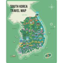 South Korea Travel Map Sticker