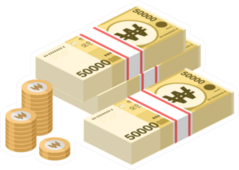 South Koreon Won Illustration Sticker