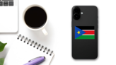 South Sudan Flag Sticker on a Phone (New) example