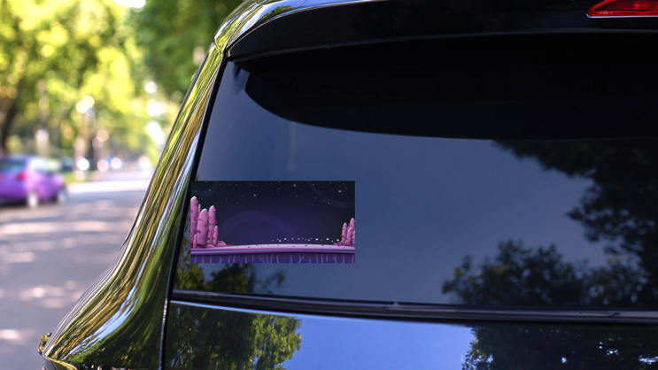 Space Background Sticker on a Rear Car Window (New) example