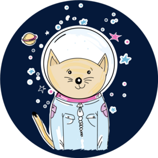 Space Cat Astronaut Sticker