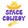 Space Cowboy Groovy Lettering Sticker