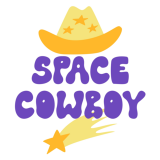 Space Cowboy Groovy Lettering Sticker