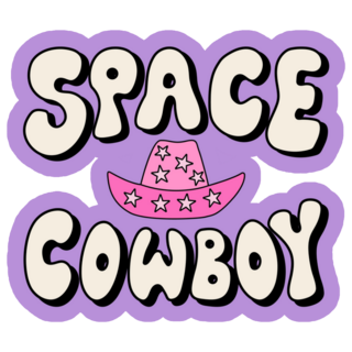 Space Cowboy Groovy Purple Sticker
