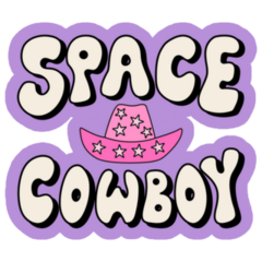 Space Cowboy Groovy Purple Sticker