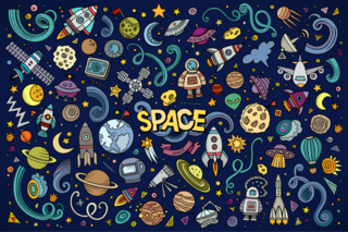 Space Doodles Sticker