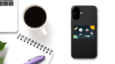 Space Elements Rectangle Sticker on a Phone (New) example