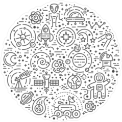 Space Icon Collection Alien Sticker