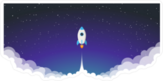 Space Rocket Launch Sticker
