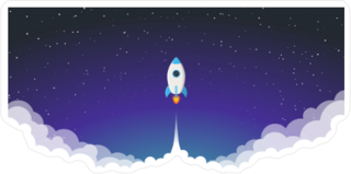 Space Rocket Launch Sticker
