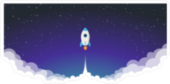 Space Rocket Launch Sticker
