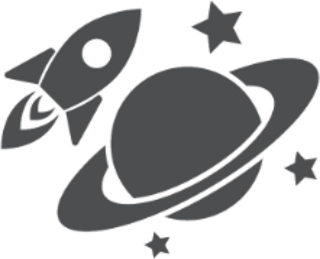 Spaceship Orbiting Saturn Sticker