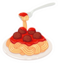 Spaghetti With Tomato Sauce And Meatballs Sticker