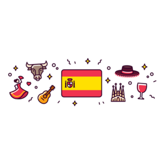 Spain Banner Elements And Tradition Sticker