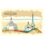 Spain, Barcelona Gaudi Park Sketch Sticker