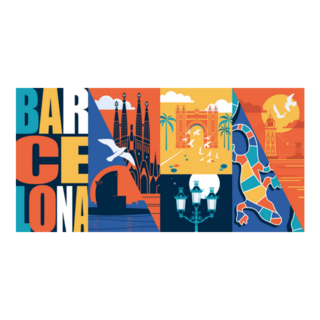 Spain, Catalonia Travel Postcard Sticker