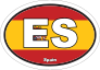 Spain Es Flag Oval Sticker