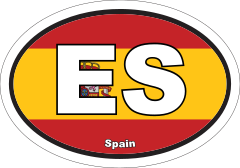 Spain Es Flag Oval Sticker