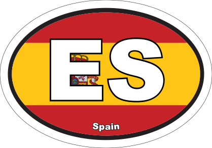 Spain Es Flag Oval Sticker