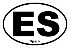 Spain Es Oval Sticker