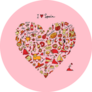 Spain Love  Art Heart Shape Sticker