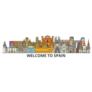 Spain Skyline, Spanish Flat Cityscape Sticker