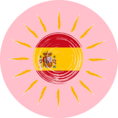 Spanish Flag In Drawn Sun With Yellow Rays Sticker