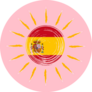 Spanish Flag In Drawn Sun With Yellow Rays Sticker