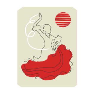 Spanish Flamenco Dancer Girl Pastel Sticker