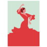 Spanish Flamenco Dancer, Wearing Elegant Red Dress Sticker