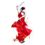 Spanish Girl In Red Dress Dances A Flamenco Sticker