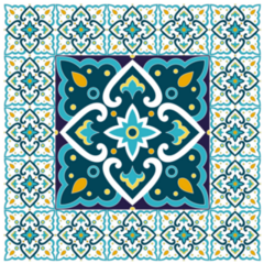 Spanish Tile Pattern Floor Mosaic Sticker