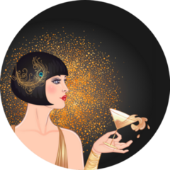 Sparkling Art Deco Cocktail Girl 1920s Style Sticker