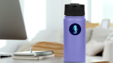 Sparkling, Crystal, Icy, Seahorse Sticker on a Water Bottle (New) example