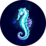 Sparkling, Crystal, Icy, Seahorse Sticker