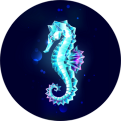 Sparkling, Crystal, Icy, Seahorse Sticker
