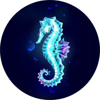 Sparkling, Crystal, Icy, Seahorse Sticker