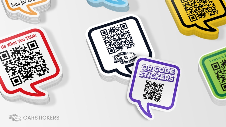 Speech Bubble QR Code Sticker Stack