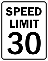 Speed Limit 30 Sticker