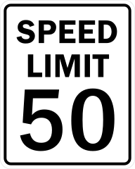 Speed Limit 50 Sticker