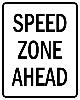 Speed Zone Ahead Sticker