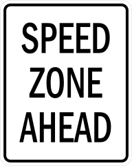 Speed Zone Ahead Sticker