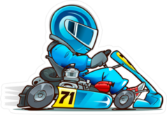 Speeding Cartoon Kart Racer Sticker