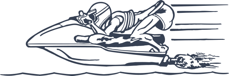 Speeding Jet Skier Sticker