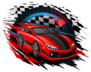 Speeding Motion Blur Race Car Sticker