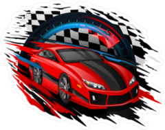Speeding Motion Blur Race Car Sticker