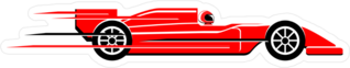 Speeding Race Car Sticker